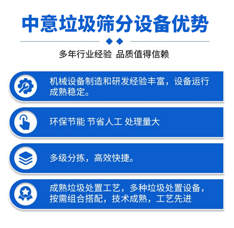 垃圾篩分設備優(yōu)勢